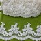 1 Yard Beaded & Corded Embroidered Lace Trim 4.5" Wide 100% Polyester Net Mesh for Bridal & Special Occasion